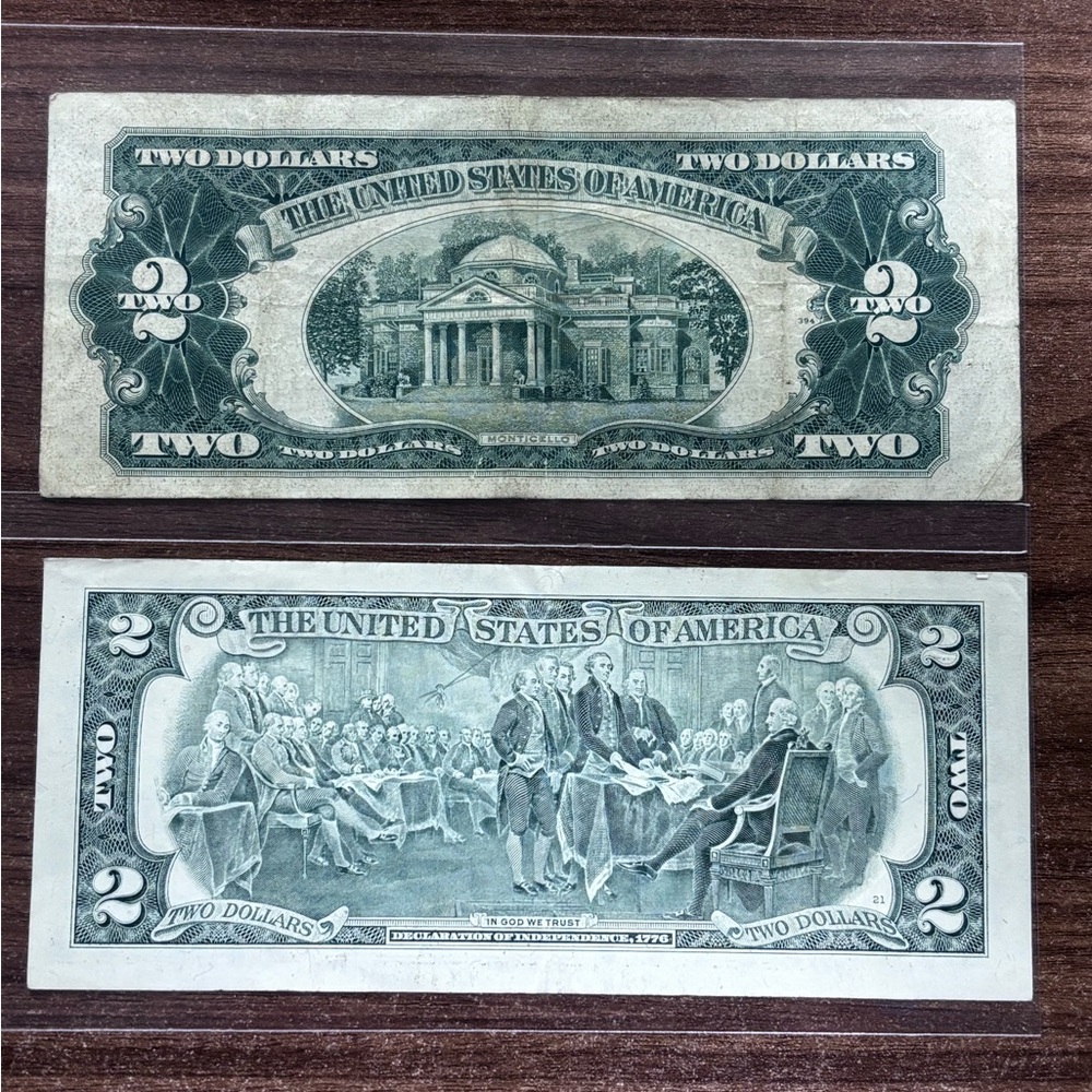 1953-A $2 Red Seal + 2003-A $2 Nice Add To Any Collection - Picture 2 of 2